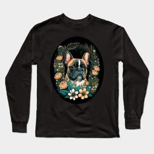 French Bulldog and Flowers Long Sleeve T-Shirt